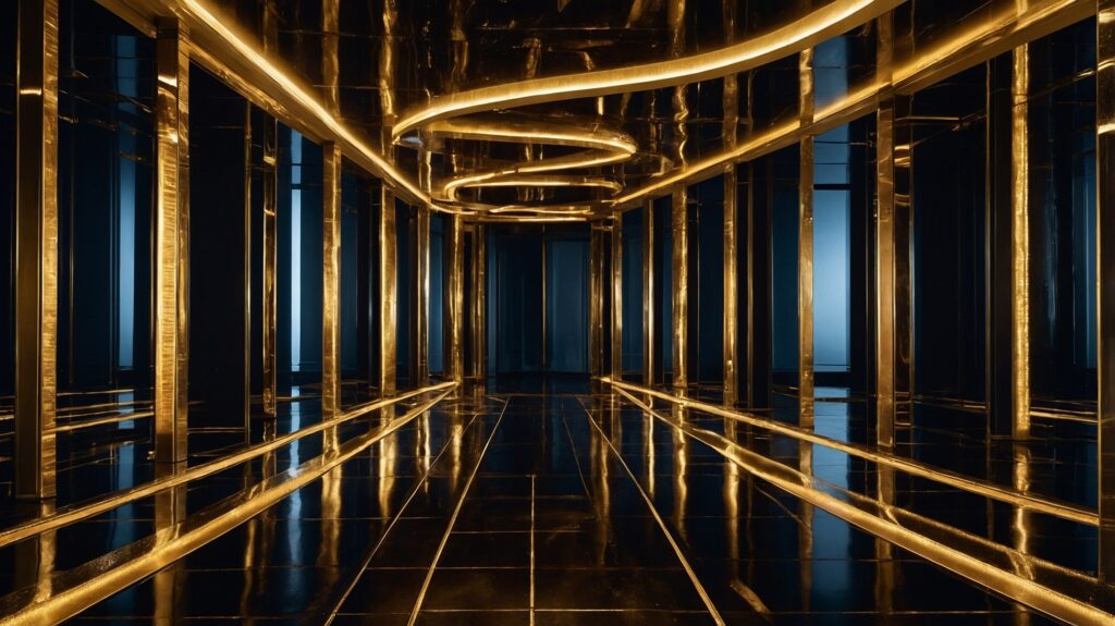 leonardo kino xl vertical editorial background a glowing golde 0